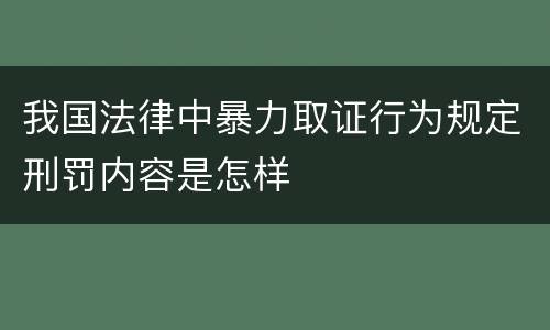 我国法律中暴力取证行为规定刑罚内容是怎样