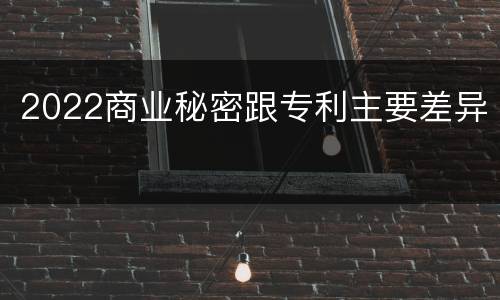 2022商业秘密跟专利主要差异