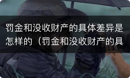 罚金和没收财产的具体差异是怎样的（罚金和没收财产的具体差异是怎样的）