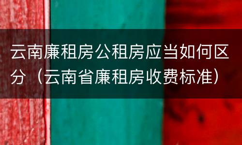 云南廉租房公租房应当如何区分（云南省廉租房收费标准）