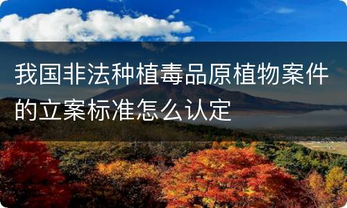 我国非法种植毒品原植物案件的立案标准怎么认定