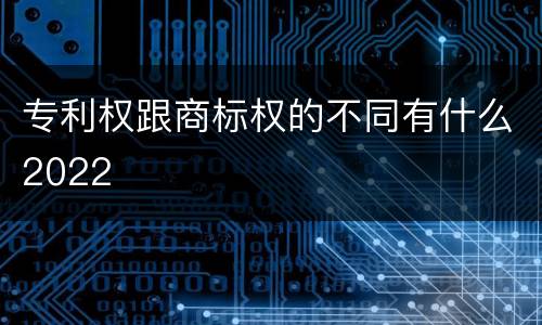 专利权跟商标权的不同有什么2022