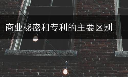 商业秘密和专利的主要区别