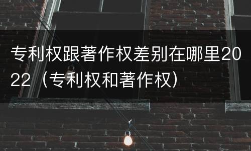 专利权跟著作权差别在哪里2022（专利权和著作权）