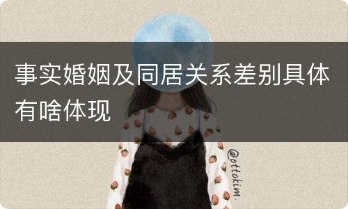 事实婚姻及同居关系差别具体有啥体现