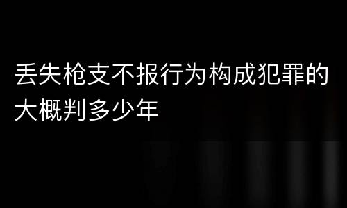 丢失枪支不报行为构成犯罪的大概判多少年