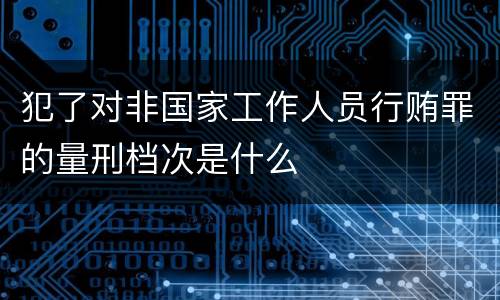 犯了对非国家工作人员行贿罪的量刑档次是什么