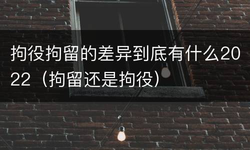 拘役拘留的差异到底有什么2022（拘留还是拘役）