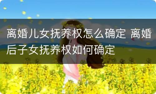 离婚儿女抚养权怎么确定 离婚后子女抚养权如何确定