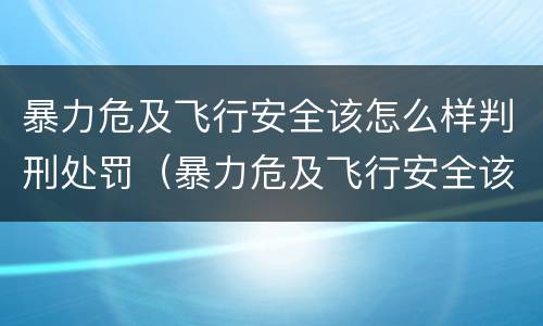 暴力危及飞行安全该怎么样判刑处罚（暴力危及飞行安全该怎么样判刑处罚依据）