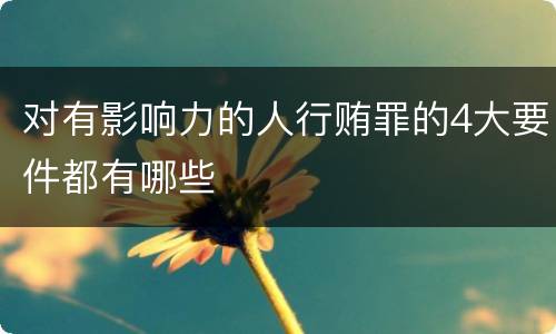 对有影响力的人行贿罪的4大要件都有哪些