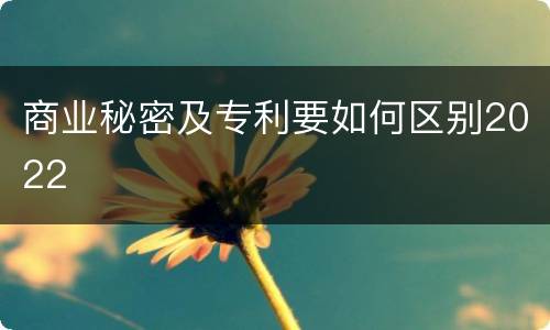 商业秘密及专利要如何区别2022