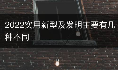2022实用新型及发明主要有几种不同