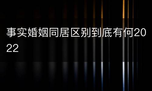事实婚姻同居区别到底有何2022