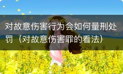 对故意伤害行为会如何量刑处罚（对故意伤害罪的看法）