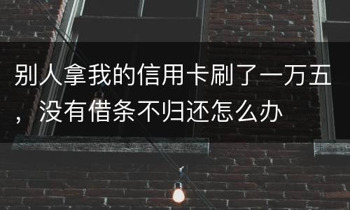 别人拿我的信用卡刷了一万五，没有借条不归还怎么办