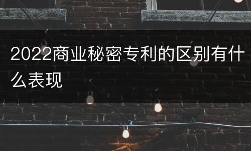 2022商业秘密专利的区别有什么表现