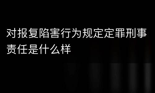对报复陷害行为规定定罪刑事责任是什么样