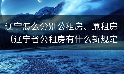 辽宁怎么分别公租房、廉租房（辽宁省公租房有什么新规定）