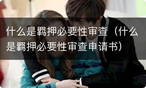 什么是羁押必要性审查（什么是羁押必要性审查申请书）