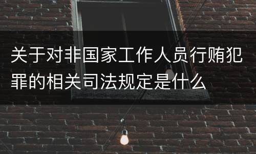 关于对非国家工作人员行贿犯罪的相关司法规定是什么