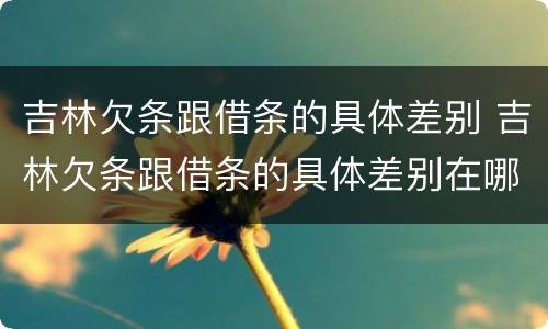 吉林欠条跟借条的具体差别 吉林欠条跟借条的具体差别在哪里