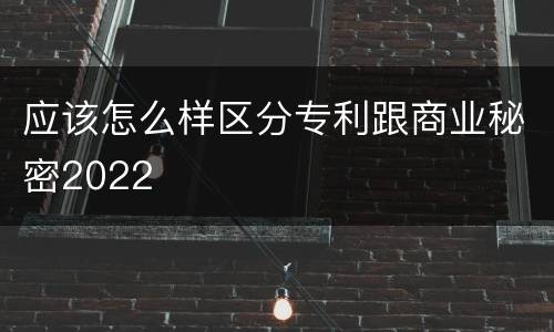 应该怎么样区分专利跟商业秘密2022