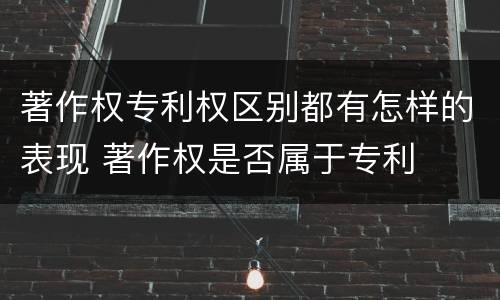 著作权专利权区别都有怎样的表现 著作权是否属于专利