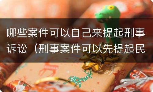 哪些案件可以自己来提起刑事诉讼（刑事案件可以先提起民事诉讼吗）
