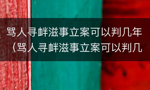 骂人寻衅滋事立案可以判几年（骂人寻衅滋事立案可以判几年呢）