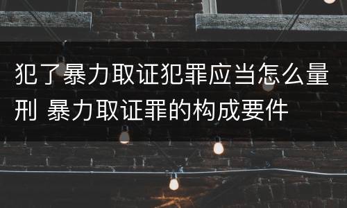 犯了暴力取证犯罪应当怎么量刑 暴力取证罪的构成要件