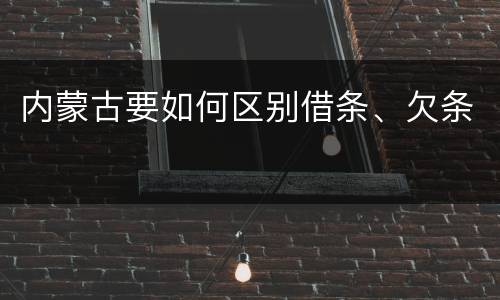 内蒙古要如何区别借条、欠条