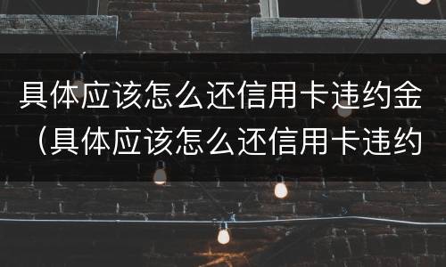 具体应该怎么还信用卡违约金（具体应该怎么还信用卡违约金的钱）