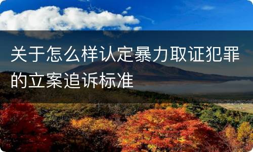 关于怎么样认定暴力取证犯罪的立案追诉标准