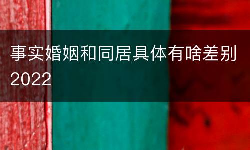 事实婚姻和同居具体有啥差别2022