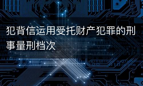 犯背信运用受托财产犯罪的刑事量刑档次