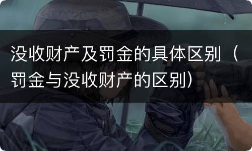 没收财产及罚金的具体区别（罚金与没收财产的区别）