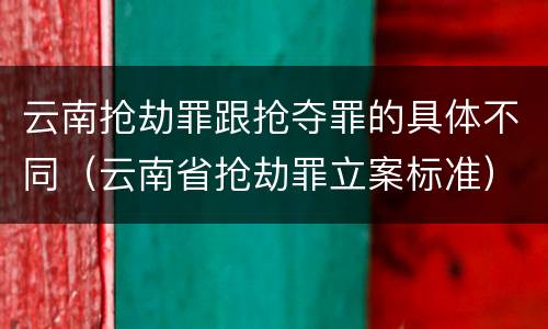 云南抢劫罪跟抢夺罪的具体不同（云南省抢劫罪立案标准）