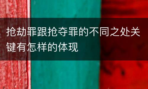 抢劫罪跟抢夺罪的不同之处关键有怎样的体现
