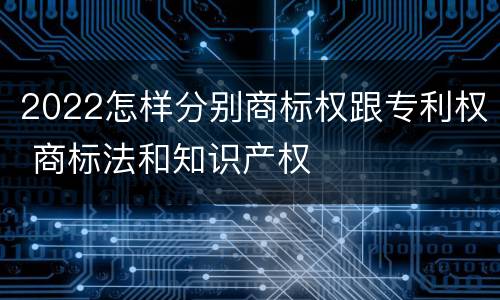2022怎样分别商标权跟专利权 商标法和知识产权