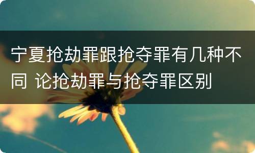 宁夏抢劫罪跟抢夺罪有几种不同 论抢劫罪与抢夺罪区别