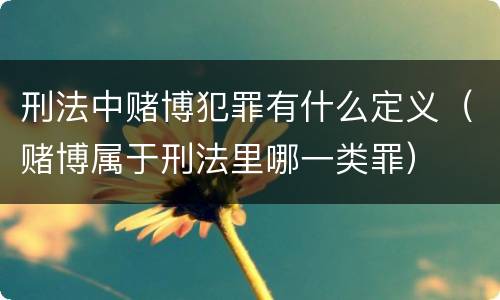 刑法中赌博犯罪有什么定义（赌博属于刑法里哪一类罪）