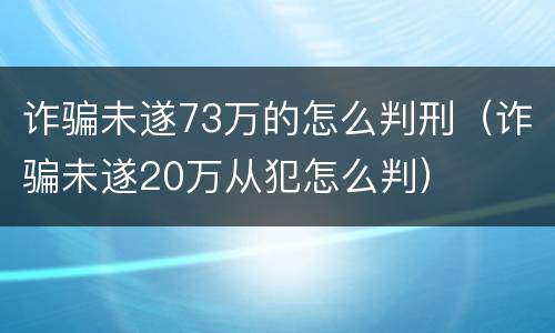 诈骗未遂73万的怎么判刑（诈骗未遂20万从犯怎么判）