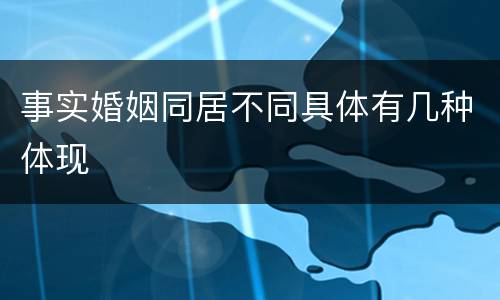 事实婚姻同居不同具体有几种体现
