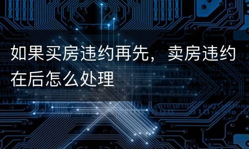 如果买房违约再先，卖房违约在后怎么处理