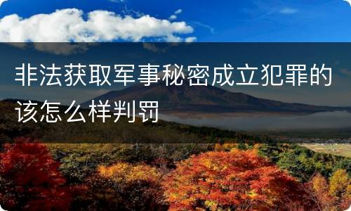 非法获取军事秘密成立犯罪的该怎么样判罚