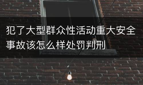犯了大型群众性活动重大安全事故该怎么样处罚判刑