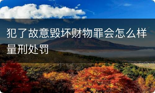 犯了故意毁坏财物罪会怎么样量刑处罚