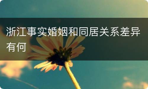 浙江事实婚姻和同居关系差异有何