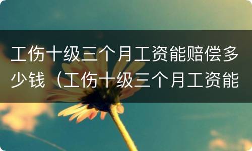 工伤十级三个月工资能赔偿多少钱（工伤十级三个月工资能赔偿多少钱啊）